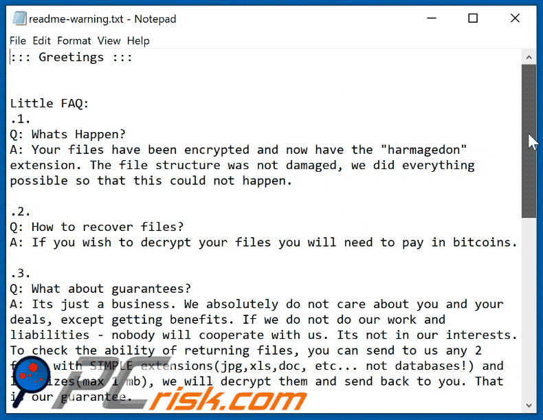 harmagedon ransomware ransom note readme-warning.txt gif