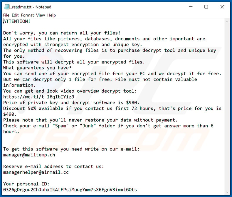 Hoop ransomware text file (_readme.txt)