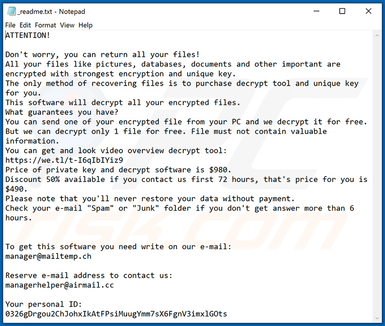 Hoop ransomware text file (_readme.txt)