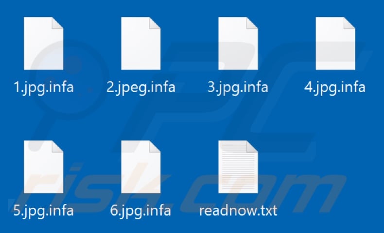 Files encrypted by Infa ransomware (.infa extension)