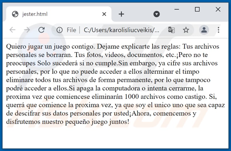 jester ransomware jester.html file