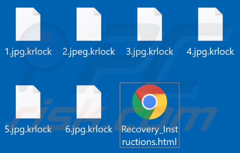 Files encrypted by Krlock ransomware (.krlock extension)