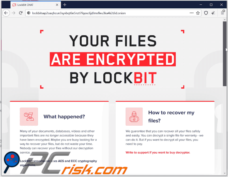 LockBit 2.0 ransomware website