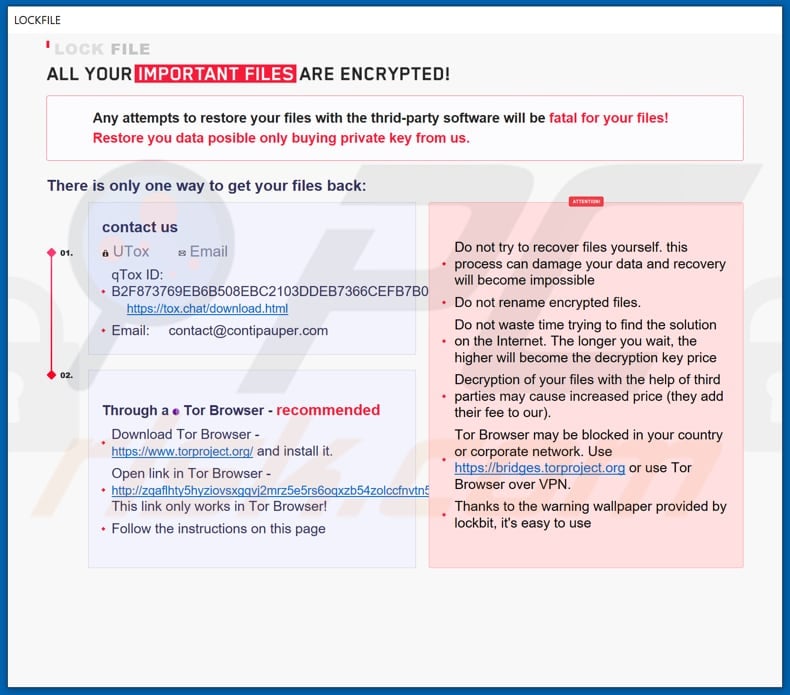 LockFile decrypt instructions (HTA file)