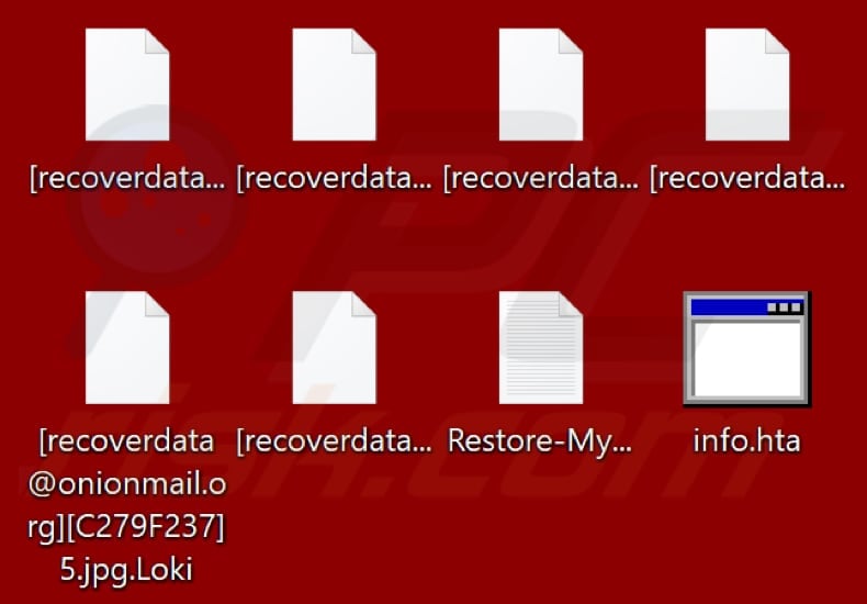 Files encrypted by Loki Locker ransomware (.Loki extension)