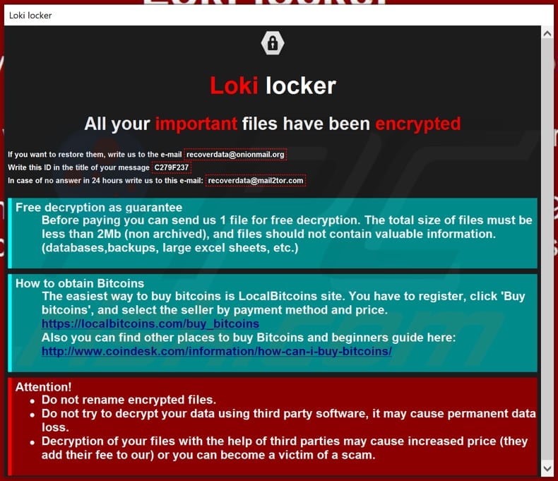loki locker ransomware info.hta pop-up window
