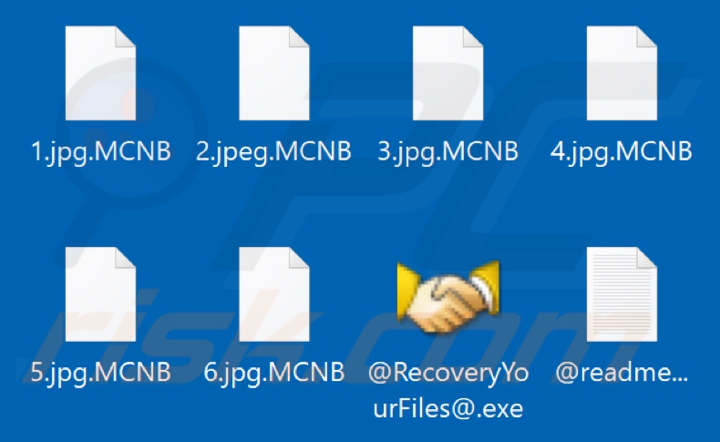 Files encrypted by MCNB ransomware (.MCNB extension)