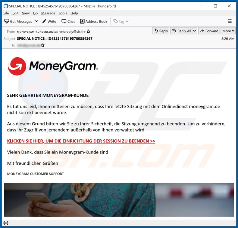 MoneyGram email scam email spam campaign