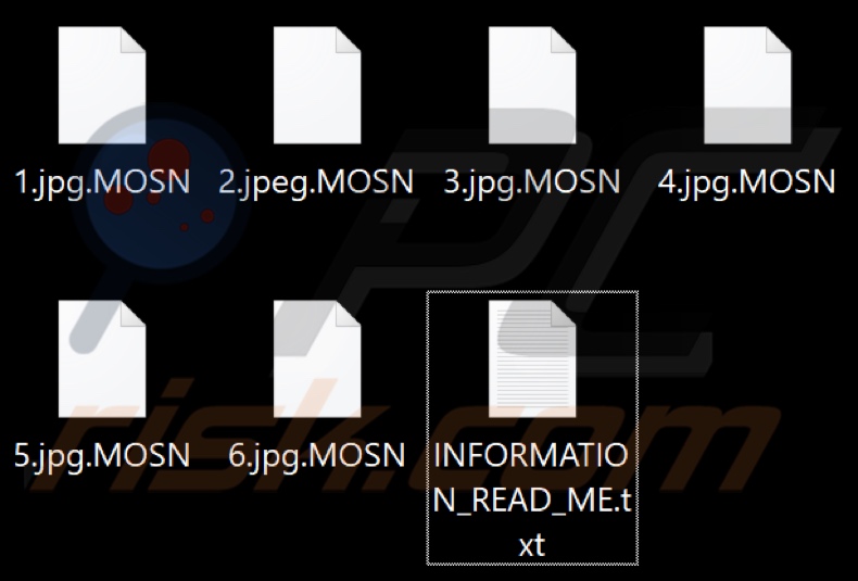 Files encrypted by MOSN ransomware (.MOSN extension)