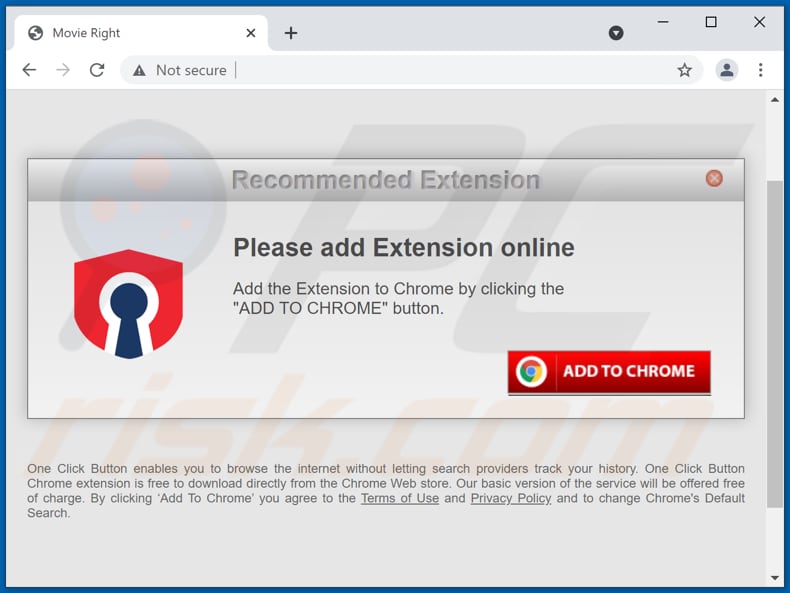 Website used to promote Movie Right browser hijacker