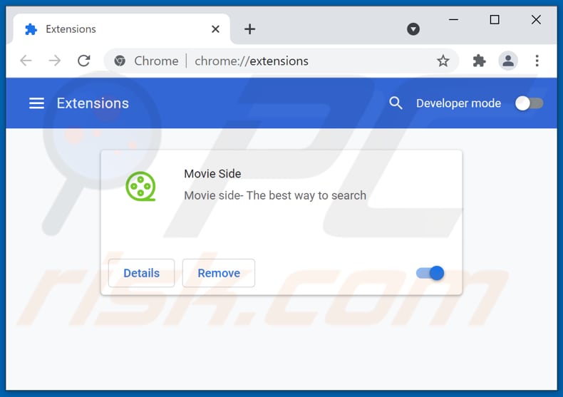 Removing movieapp.net related Google Chrome extensions