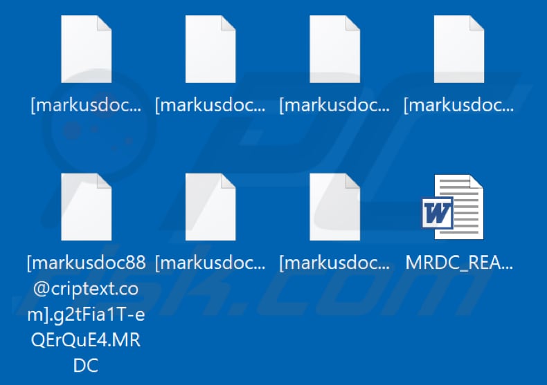 Files encrypted by MRDC ransomware (.MRDC extension)