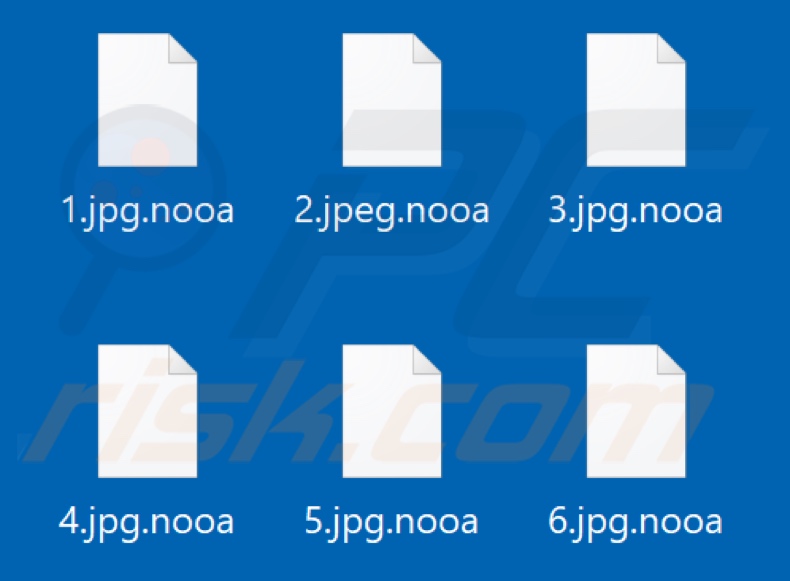 Files encrypted by Nooa ransomware (.nooa extension)