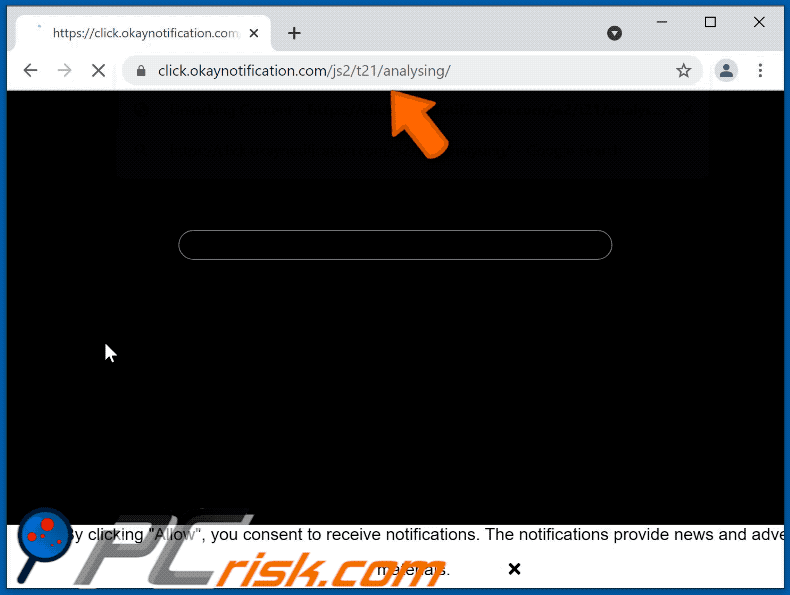 okaynotification[.]com website appearance (GIF)