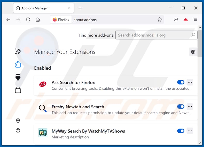 Removing rogue extensions from Mozilla Firefox step 2