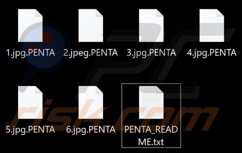 Files encrypted by PENTA ransomware (.PENTA extension)