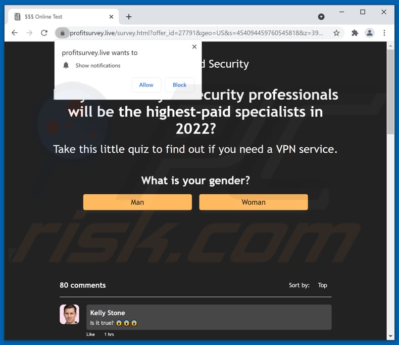 profitsurvey[.]live pop-up redirects