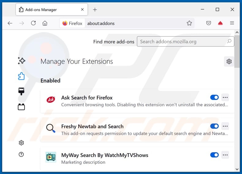 Removing promusicsearch.com related Mozilla Firefox extensions