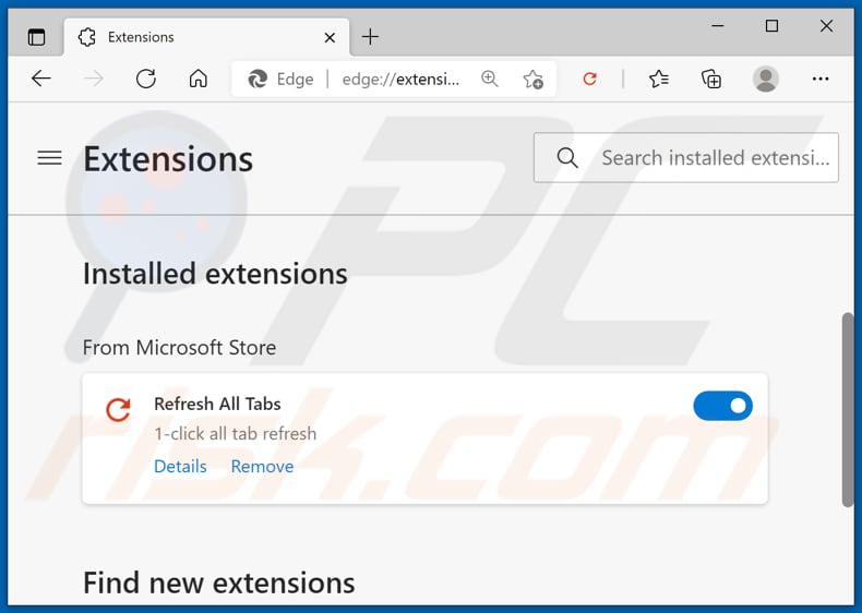 refresh all tabs adware installed on edge browser