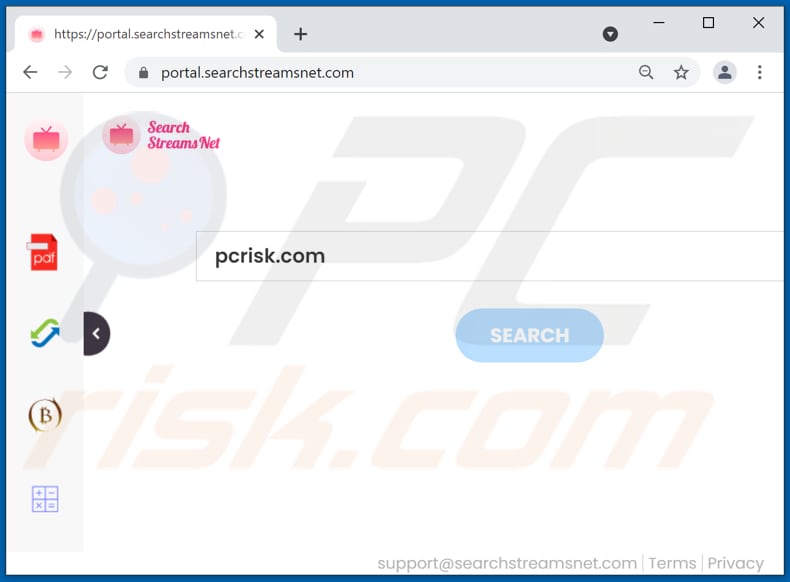 searchstreamsnet.com browser hijacker