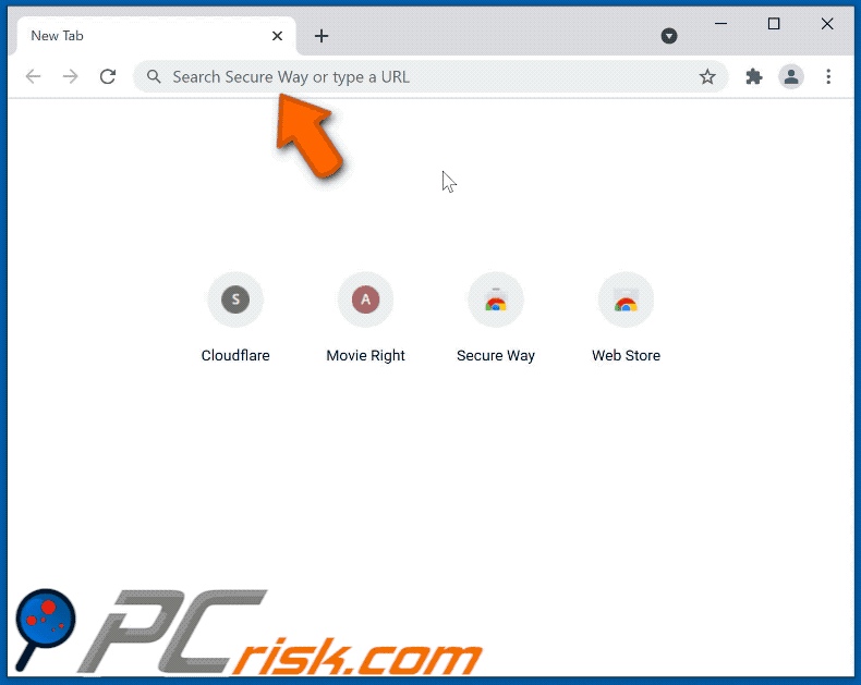 Secure Way browser hijacker redirecting to Bing (GIF)