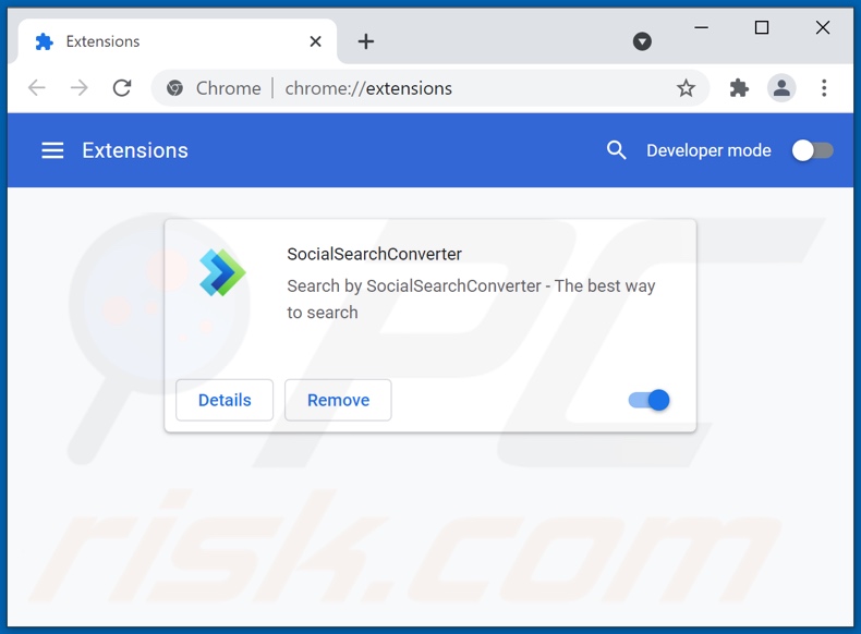 Removing socialsearchconverter.com related Google Chrome extensions