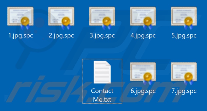 Files encrypted by Spc ransomware (.spc extension)