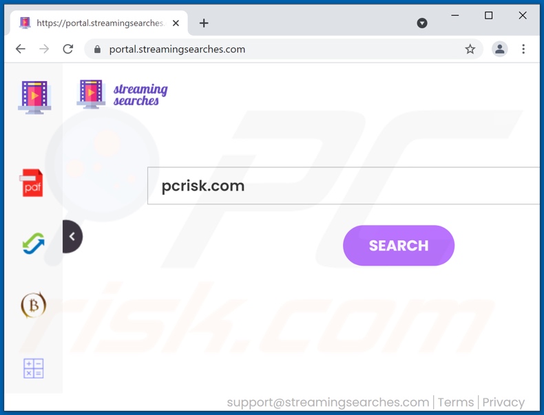 streamingsearches.com browser hijacker