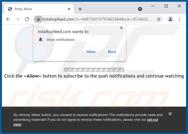 totaltopfeed[.]com pop-up redirects