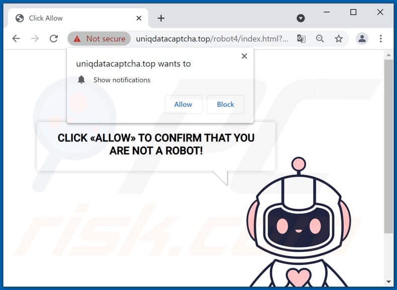 uniqdatacaptcha[.]top pop-up redirects