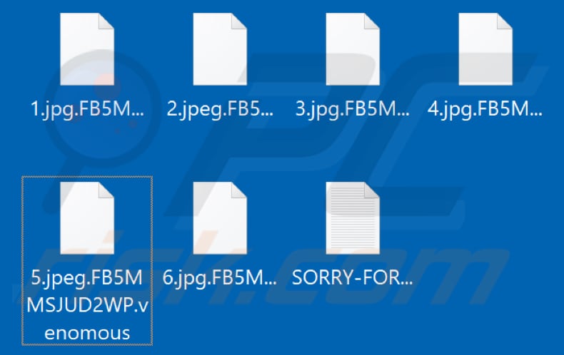 Files encrypted by Venomous ransomware (.venomous extension)
