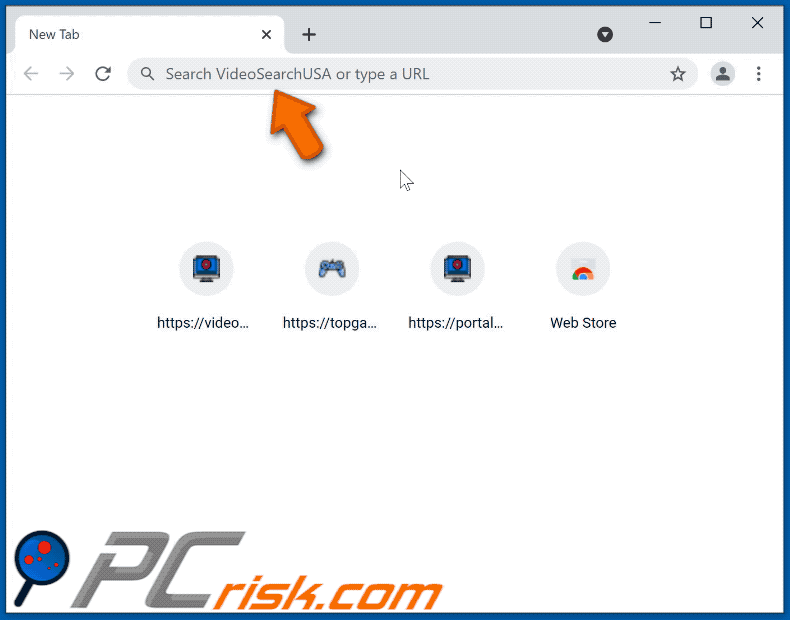 VideoSearchUSA browser hijacker redirecting to nearbyme.io (GIF)