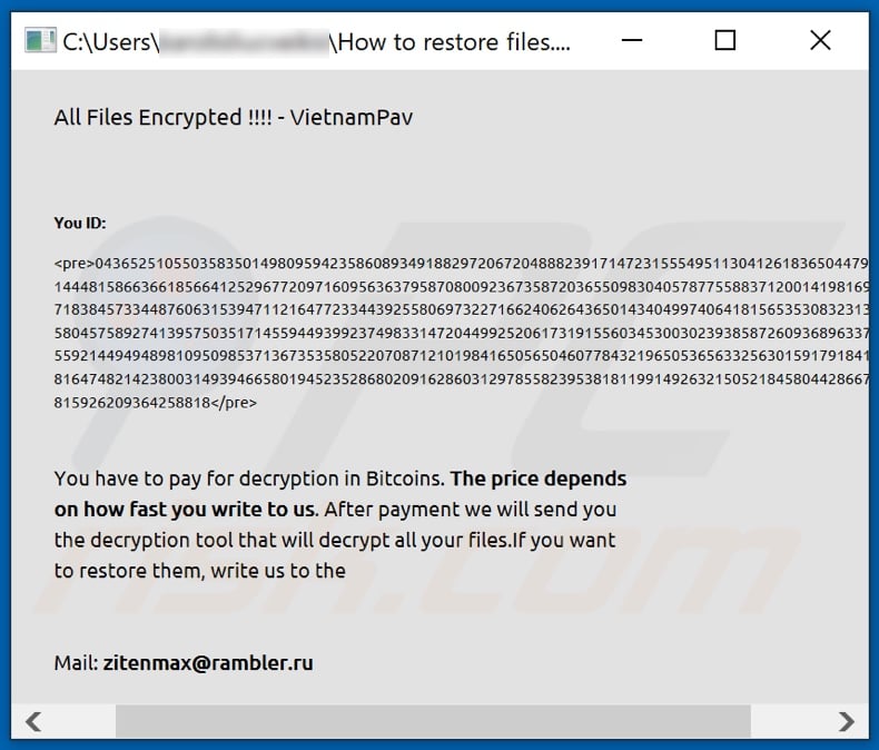 VietnamPav decrypt instructions (How to restore files.hta)