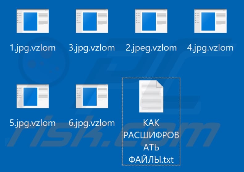 Files encrypted by Vzlom ransomware (.vzlom extension)