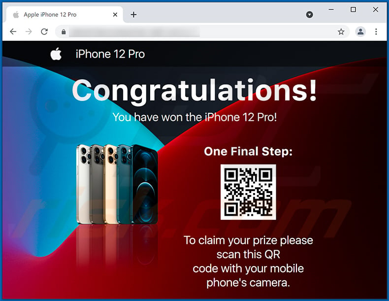 Win an iPhone pop-up scam (2021-08-30)