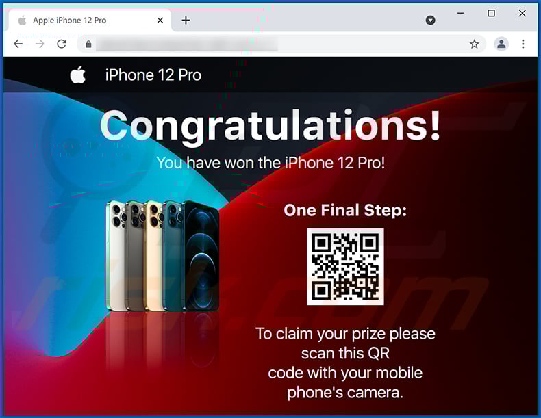 Win an iPhone pop-up scam (2021-08-30)