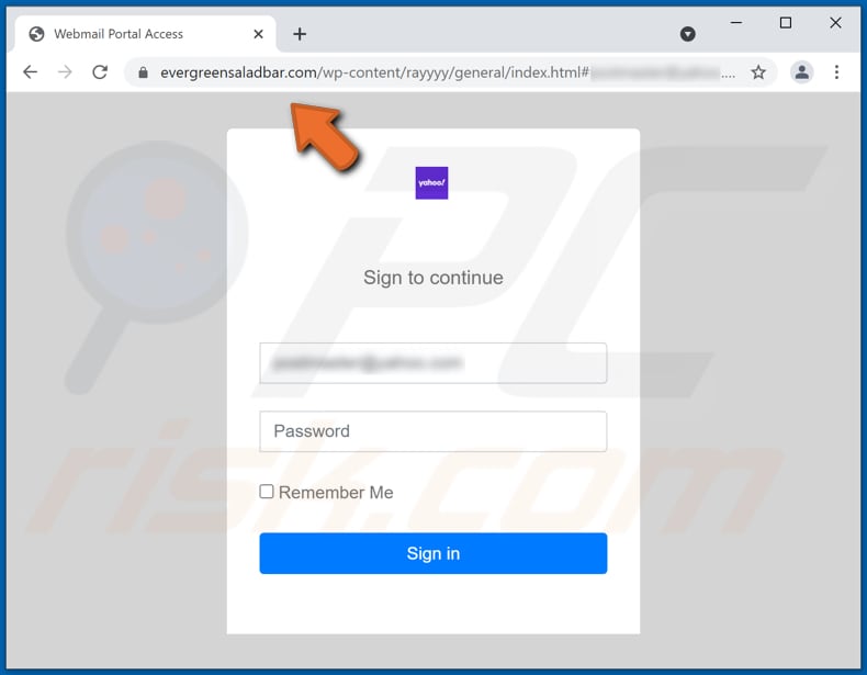 account security info update email scam website used to steal yahoo login credentials