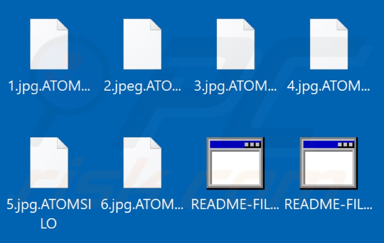 Files encrypted by AtomSilo ransomware (.ATOMSILO extension)