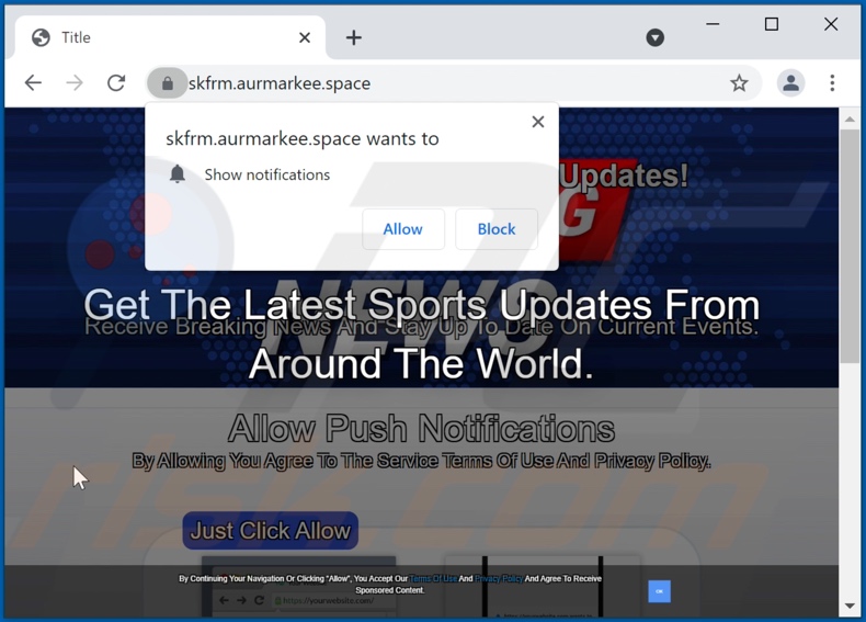 aurmarkee[.]space pop-up redirects