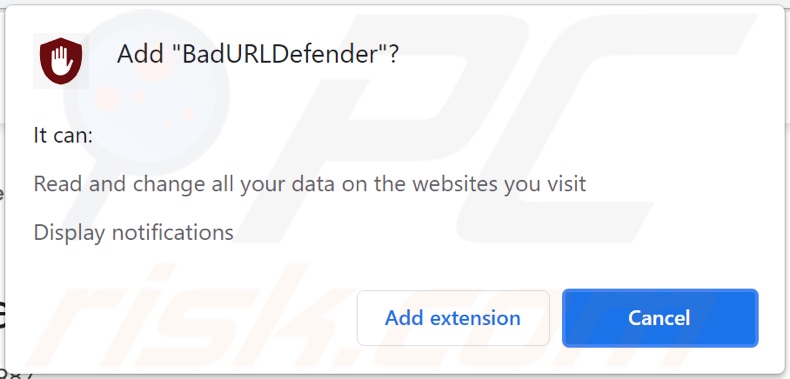 BadURLDefender adware asking for permissions