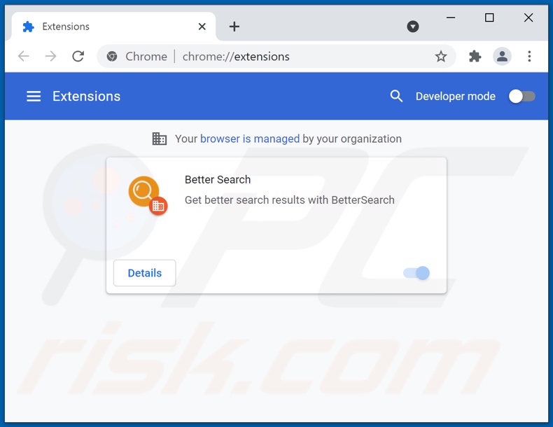 Removing bettersearchtr.com related Google Chrome extensions