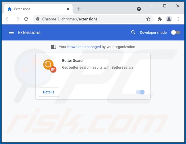 Removing bettersearchtr.com related Google Chrome extensions