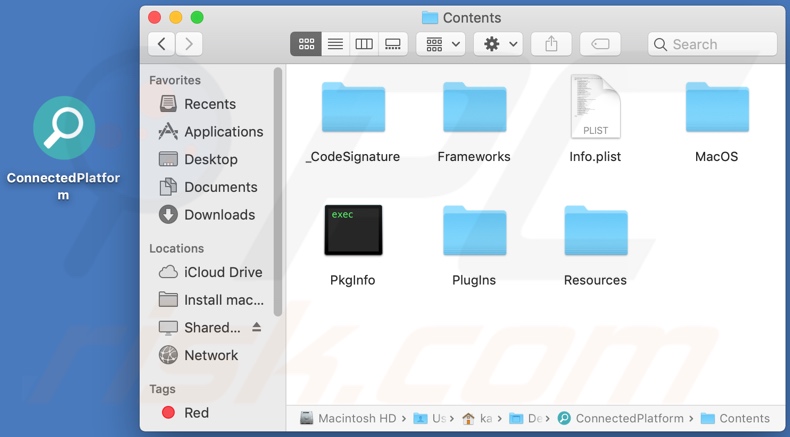 ConnectedPlatform adware install folder