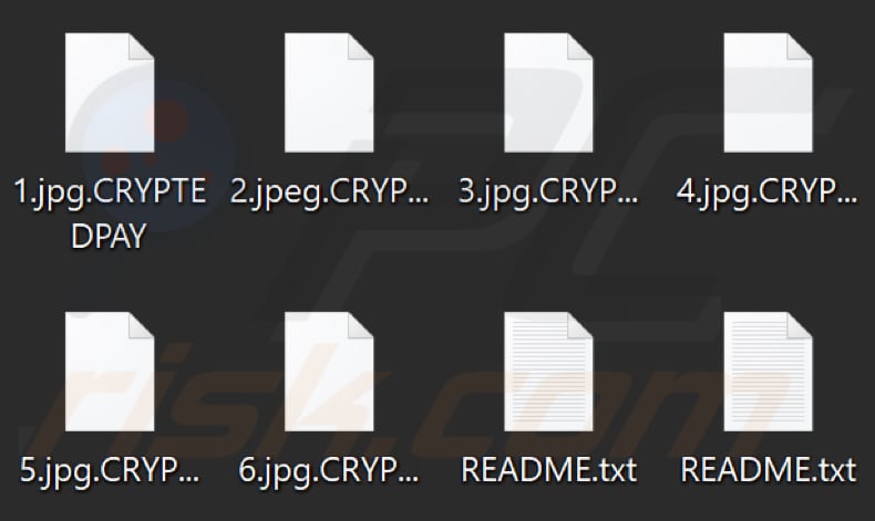 Files encrypted by CRYPTEDPAY ransomware (.CRYPTEDPAY extension)
