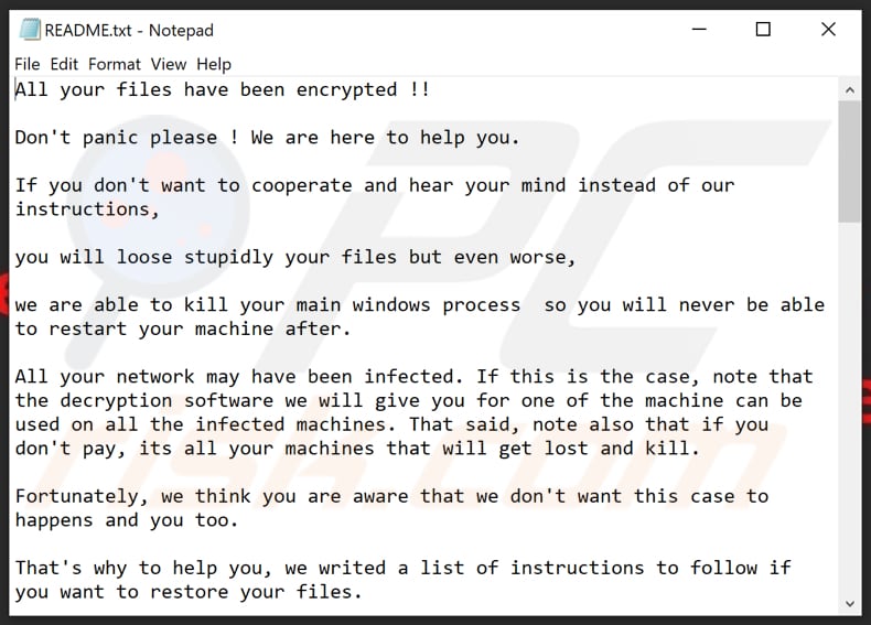 CRYPTEDPAY ransomware text file (README.txt)