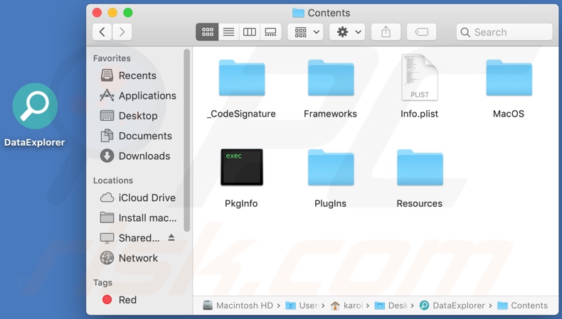 DataExplorer adware install folder