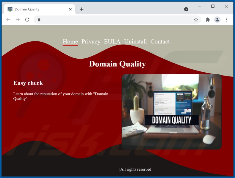Domain Quality adware promoting website