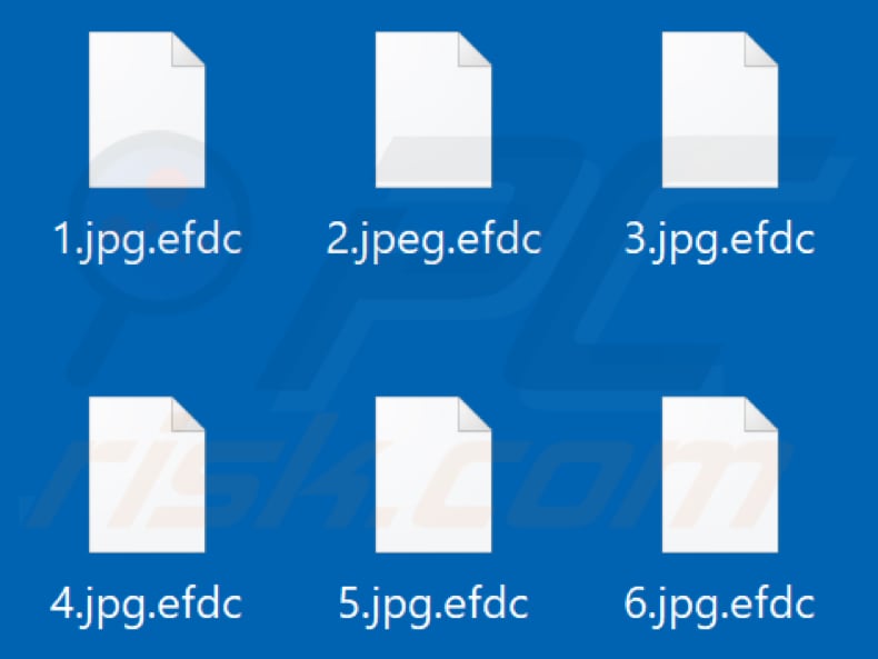 Files encrypted by Efdc ransomware (.efdc extension)