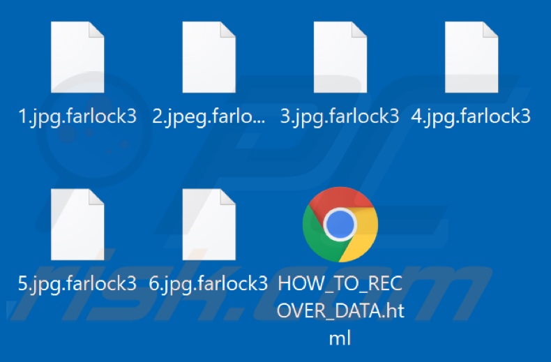 Files encrypted by Farlock ransomware (.farlock3 extension)
