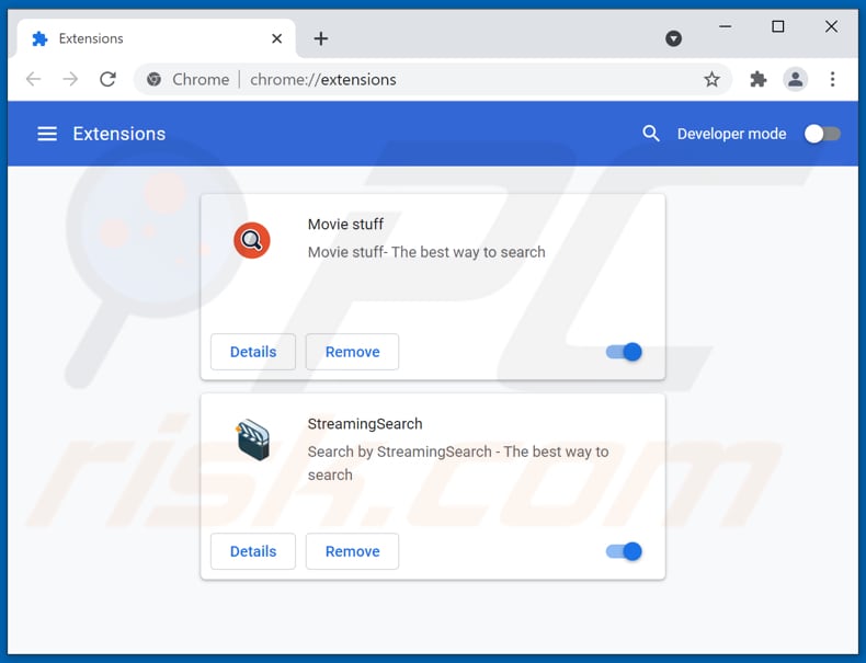 Removing getstreamsearch.com related Google Chrome extensions